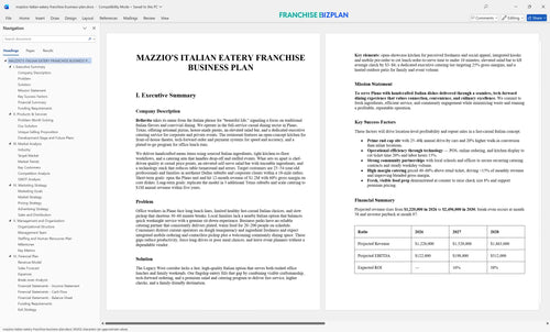 mazzios italian eatery franchise business plan 1