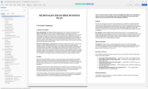 mcdonalds franchise business plan 1