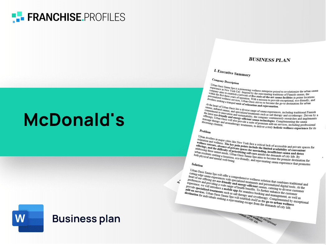 McDonald's Franchise Business Plan Template