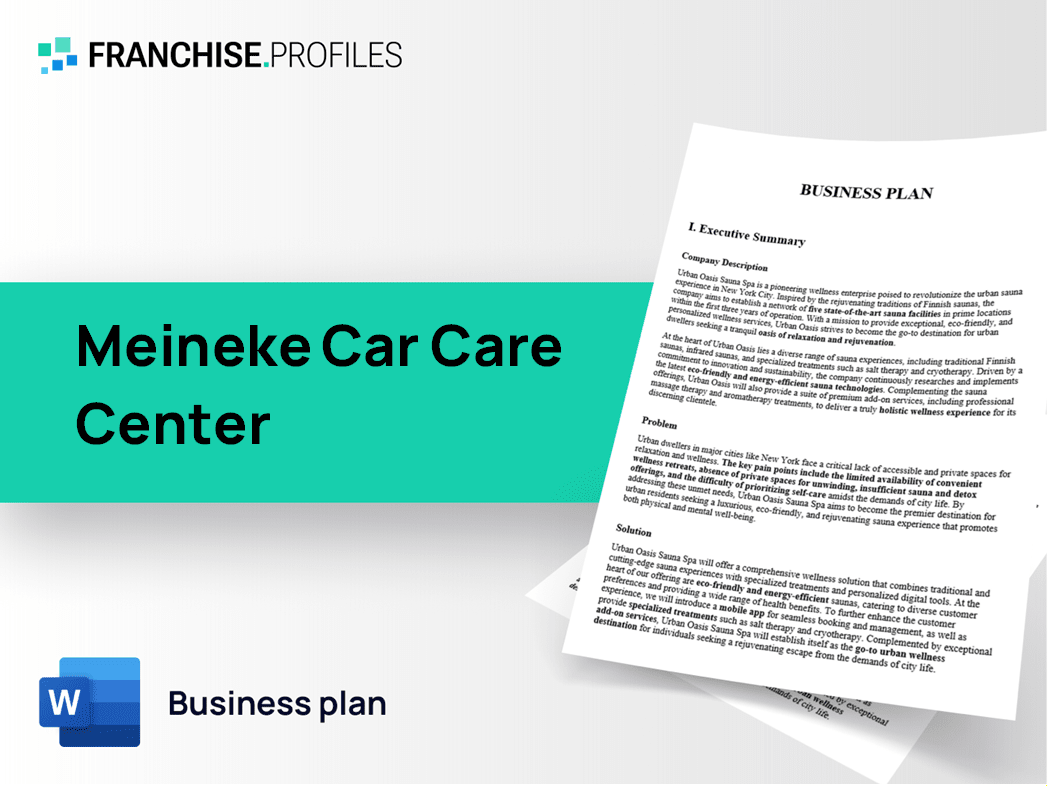 Meineke Car Care Center Franchise Business Plan Template