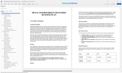 metal supermarkets franchise business plan 1