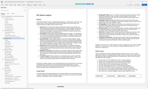 metal supermarkets franchise business plan 3