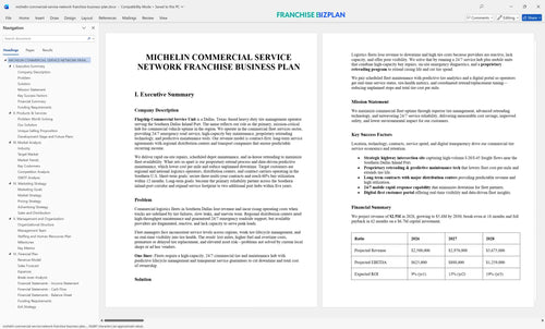 michelin commercial service network franchise business plan 1
