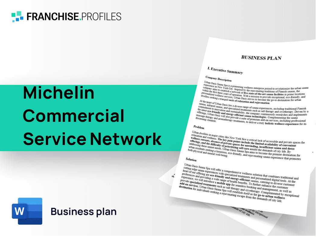 Michelin Commercial Service Network Franchise Business Plan Template