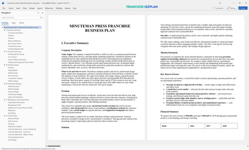 minuteman press franchise business plan 1