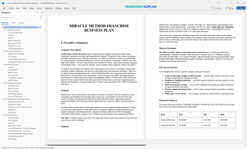 miracle method franchise business plan 1