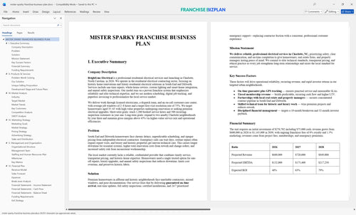 mister sparky franchise business plan 1
