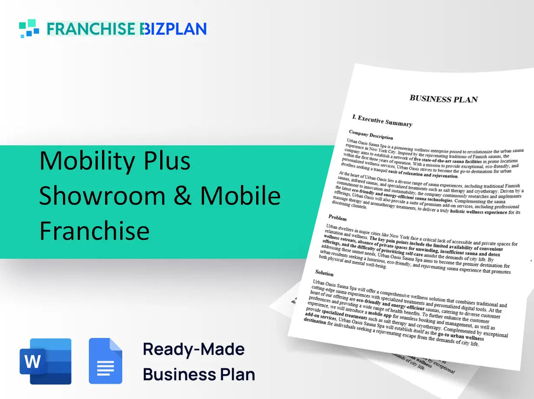 Mobility Plus Showroom & Mobile Franchise Business Plan 2026 Updated