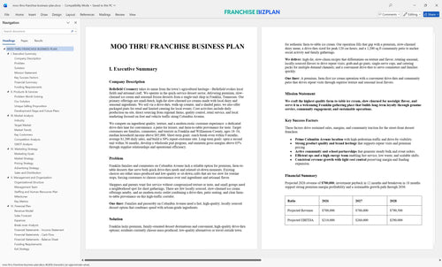 moo thru franchise business plan 1