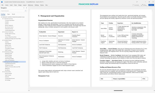mosquito hunters franchise business plan 5
