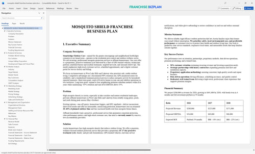 mosquito shield franchise business plan 1