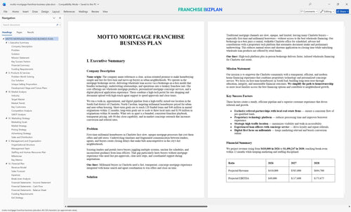 motto mortgage franchise business plan 1