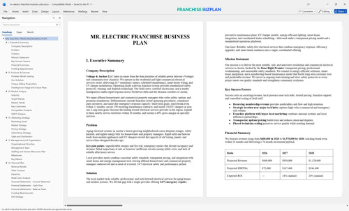 mr electric franchise business plan 1