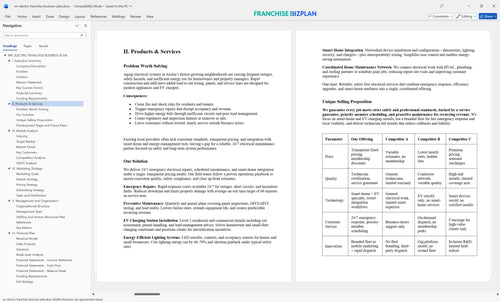 mr electric franchise business plan 2