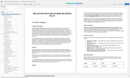 mr handyman franchise business plan 1