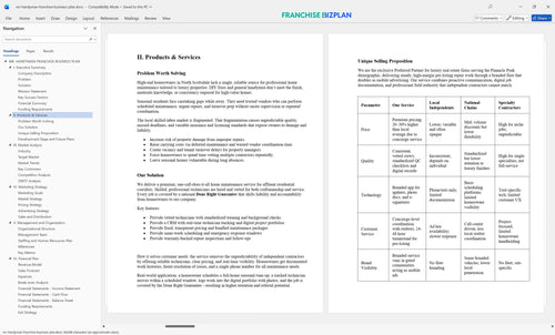 mr handyman franchise business plan 2
