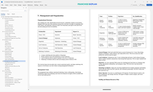 mr handyman franchise business plan 5
