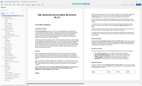 mr rooter franchise business plan 1