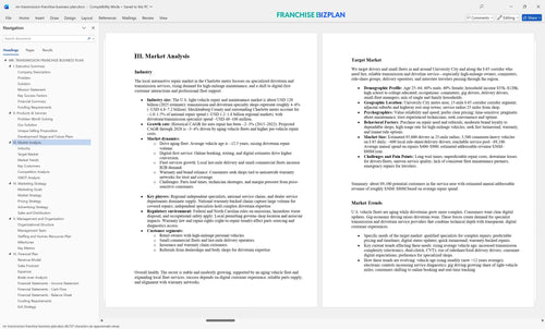 mr transmission franchise business plan 3