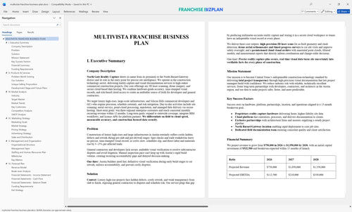 multivista franchise business plan 1