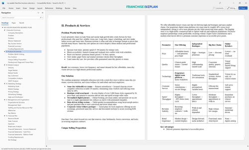 my eyelab franchise business plan 2