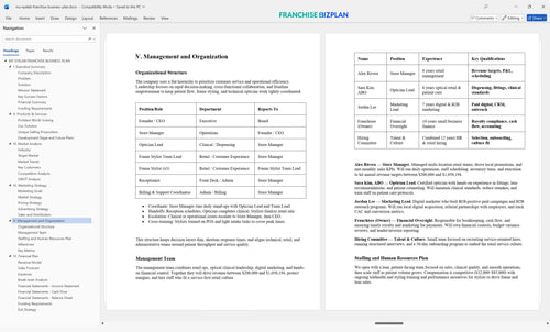 my eyelab franchise business plan 5