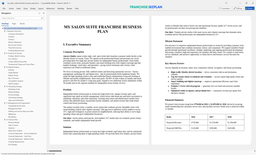my salon suite franchise business plan 1