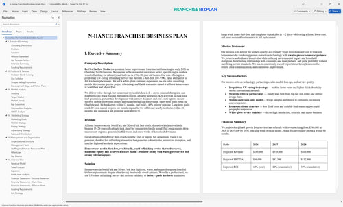 n hance franchise business plan 1