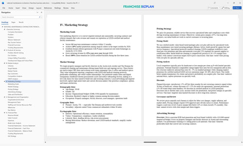 national maintenance contractors franchise business plan 4