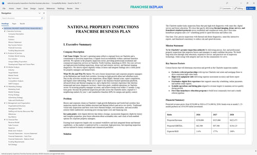 national property inspections franchise business plan 1
