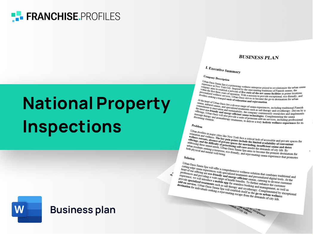 National Property Inspections Franchise Business Plan Template