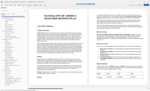 naturalawn of america franchise business plan 1