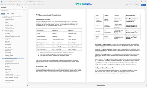navis pack and ship franchise business plan 5