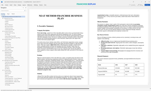 neat method franchise business plan 1
