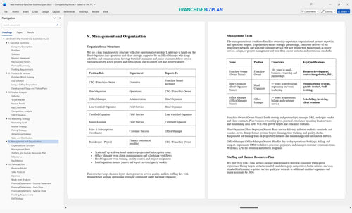 neat method franchise business plan 5