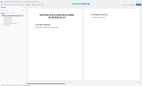 nekter juice bar franchise business plan 1