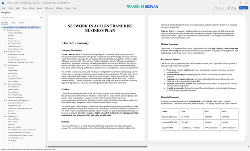 network in action franchise business plan 1