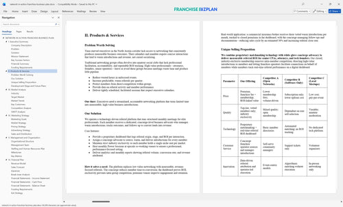 network in action franchise business plan 2