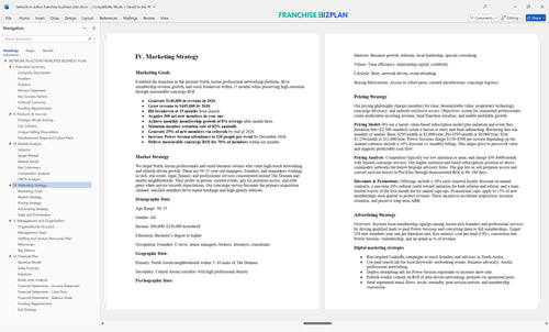 network in action franchise business plan 4
