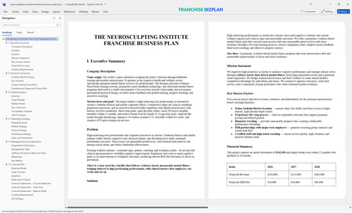 neurosculpting institute franchise business plan 1