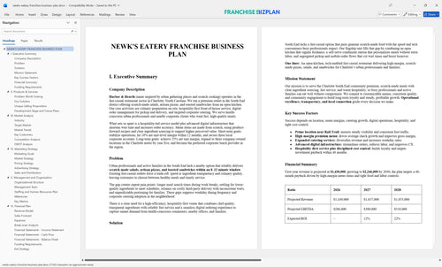 newks eatery franchise business plan 1