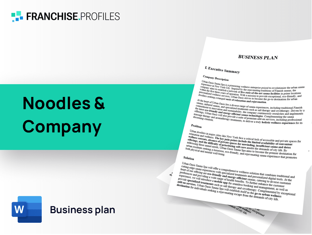 Noodles & Company Franchise Business Plan Template