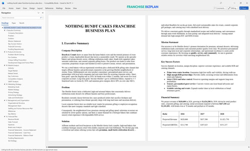 nothing bundt cakes franchise business plan 1