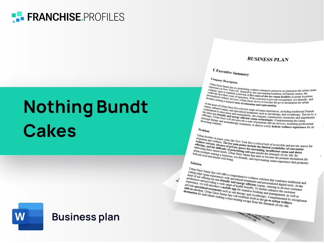 Nothing Bundt Cakes Franchise Business Plan Template