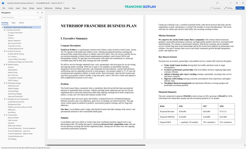 nutrishop franchise business plan 1