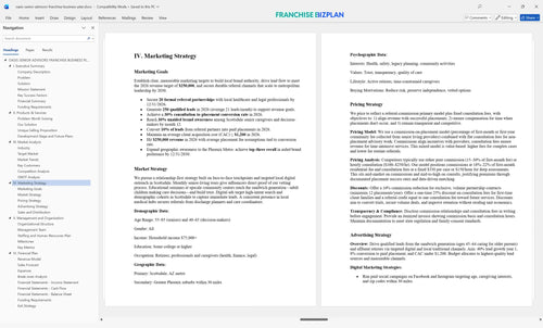 oasis senior advisors franchise business plan 4