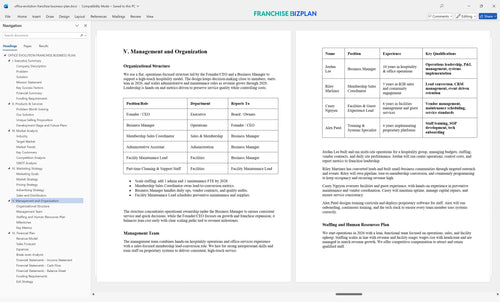 office evolution franchise business plan 5