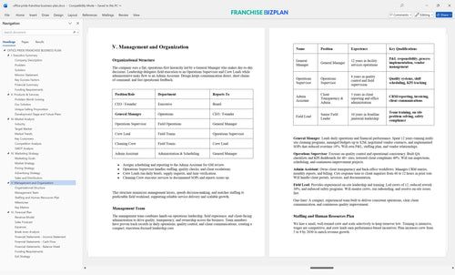 office pride franchise business plan 5