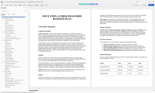 once upon a child franchise business plan 1