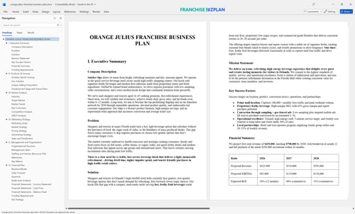 orange julius franchise business plan 1